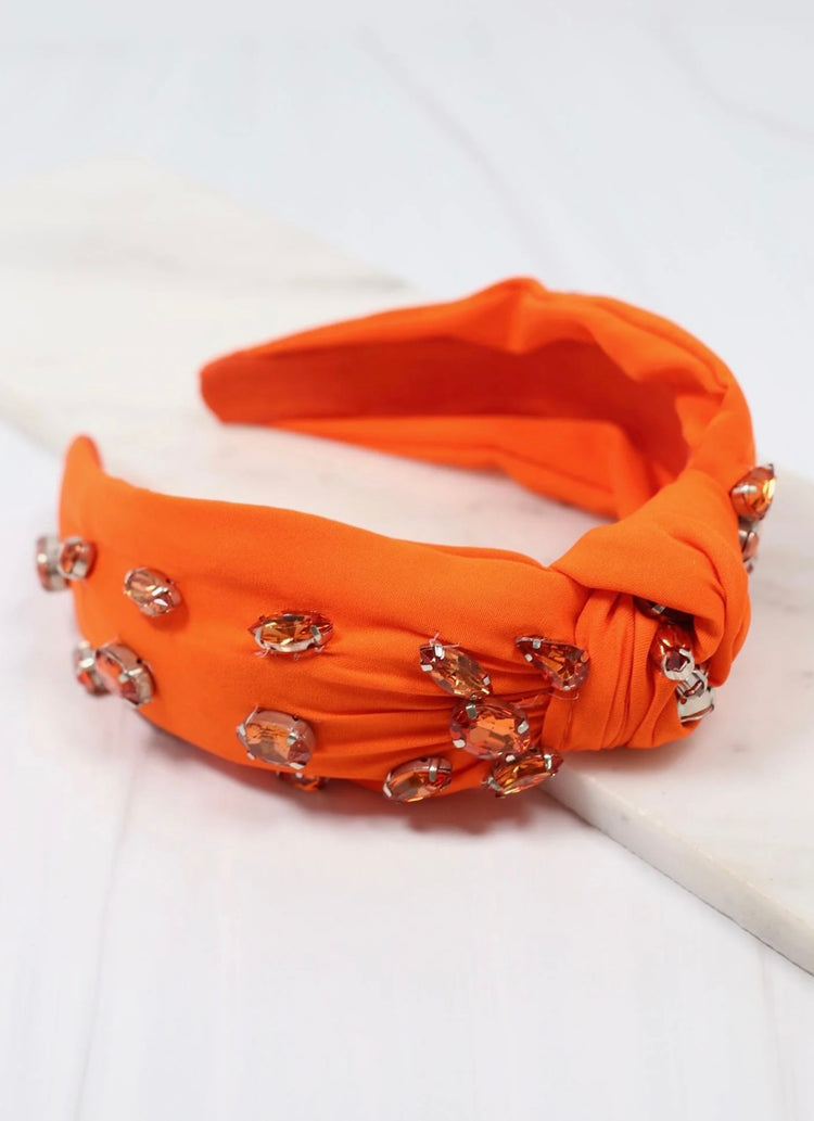 Brighter Days Jeweled Headband- Orange