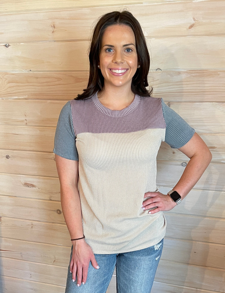 Plum Colorblock Top