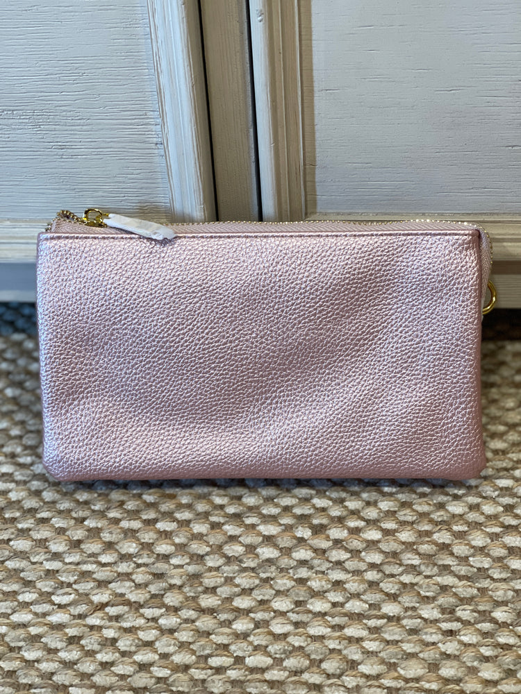 Metallic Blush Crossbody Bag