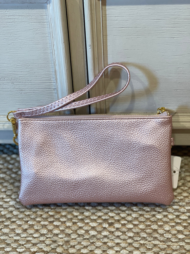 Metallic Blush Crossbody Bag