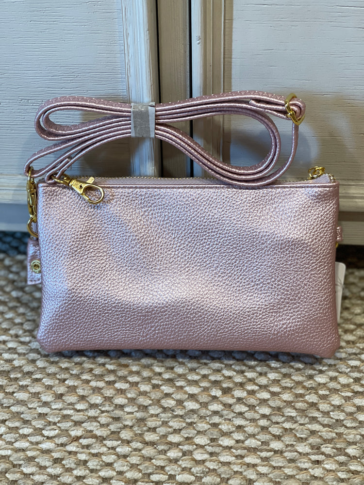 Metallic Blush Crossbody Bag