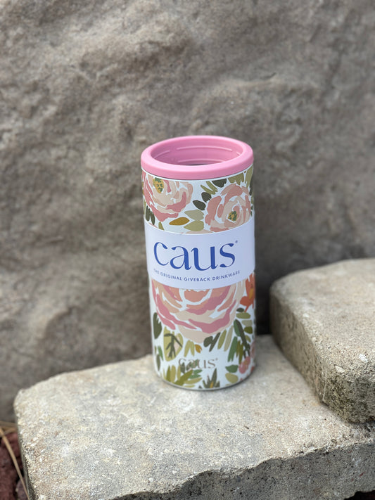 Stainless Skinny Can Cooler- Coming Up Roses