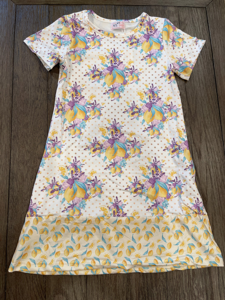 Lemon Garden Short Sleeve Dress