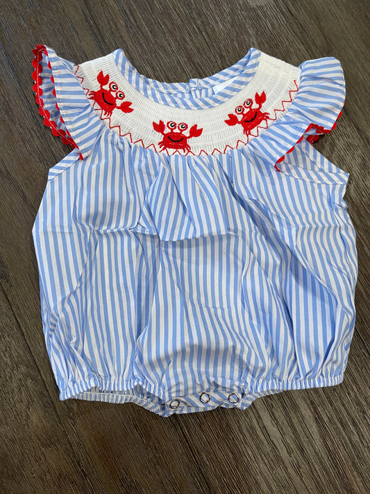 Crab Smocked Romper