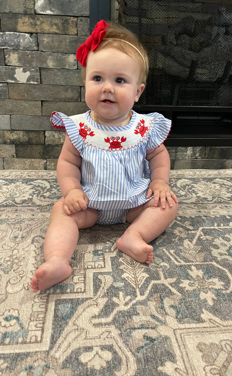 Crab Smocked Romper