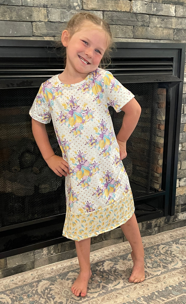 Lemon Garden Short Sleeve Dress