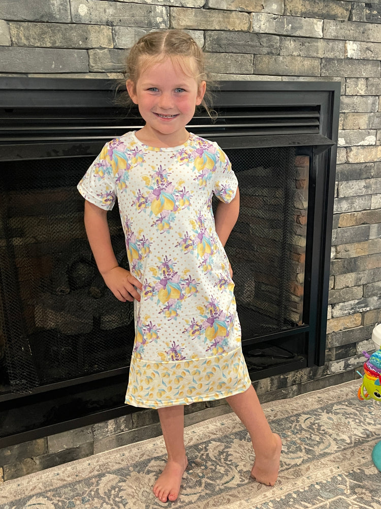 Lemon Garden Short Sleeve Dress