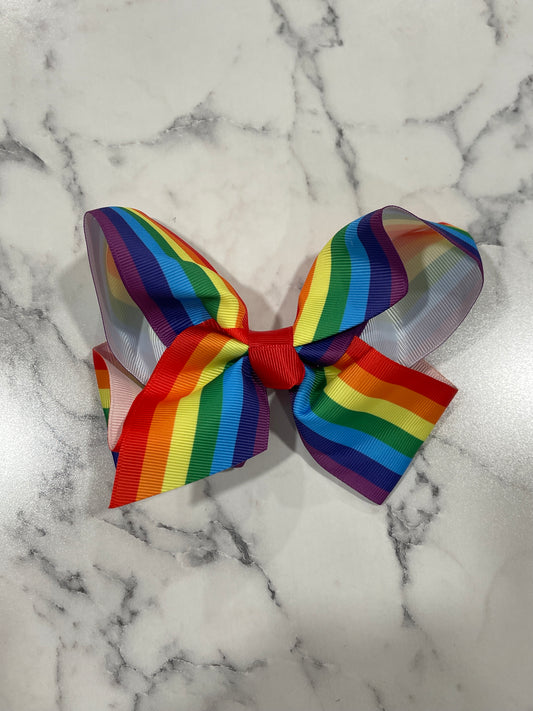 Rainbow Stripe Bow